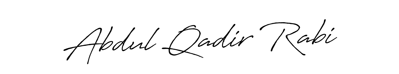 How to make Abdul Qadir Rabi name signature. Use Antro_Vectra_Bolder style for creating short signs online. This is the latest handwritten sign. Abdul Qadir Rabi signature style 7 images and pictures png