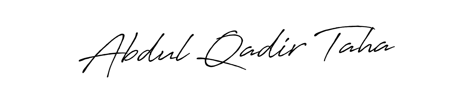 Design your own signature with our free online signature maker. With this signature software, you can create a handwritten (Antro_Vectra_Bolder) signature for name Abdul Qadir Taha. Abdul Qadir Taha signature style 7 images and pictures png
