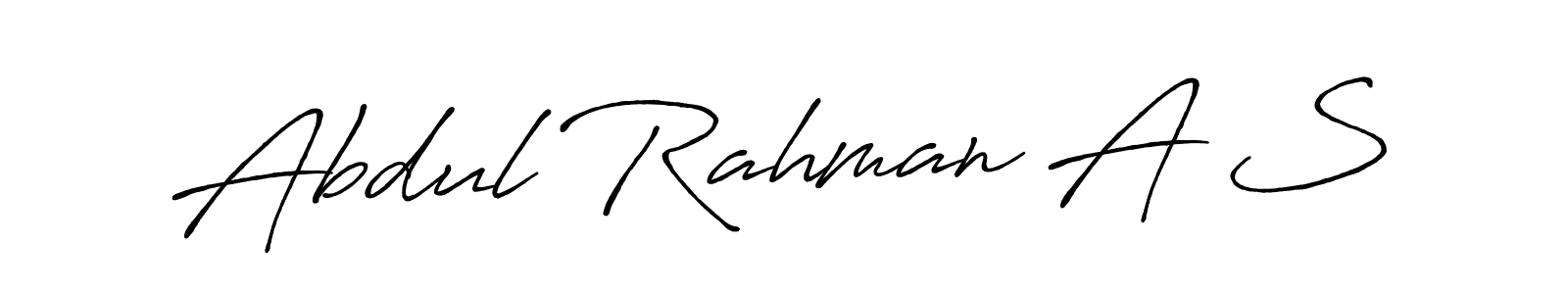 Create a beautiful signature design for name Abdul Rahman A S. With this signature (Antro_Vectra_Bolder) fonts, you can make a handwritten signature for free. Abdul Rahman A S signature style 7 images and pictures png