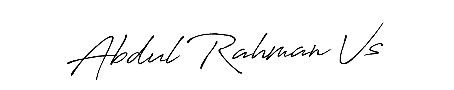 How to make Abdul Rahman Vs name signature. Use Antro_Vectra_Bolder style for creating short signs online. This is the latest handwritten sign. Abdul Rahman Vs signature style 7 images and pictures png