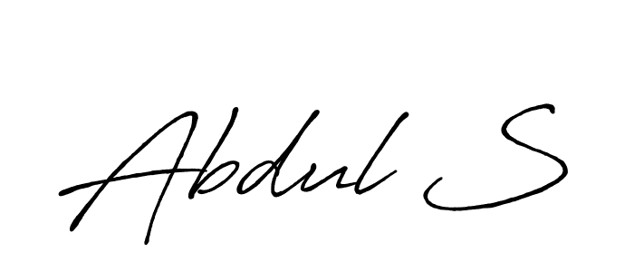 How to make Abdul S name signature. Use Antro_Vectra_Bolder style for creating short signs online. This is the latest handwritten sign. Abdul S signature style 7 images and pictures png