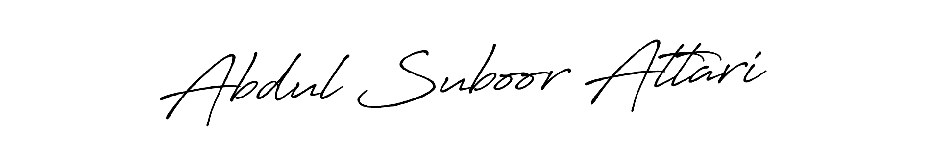 Make a beautiful signature design for name Abdul Suboor Attari. With this signature (Antro_Vectra_Bolder) style, you can create a handwritten signature for free. Abdul Suboor Attari signature style 7 images and pictures png