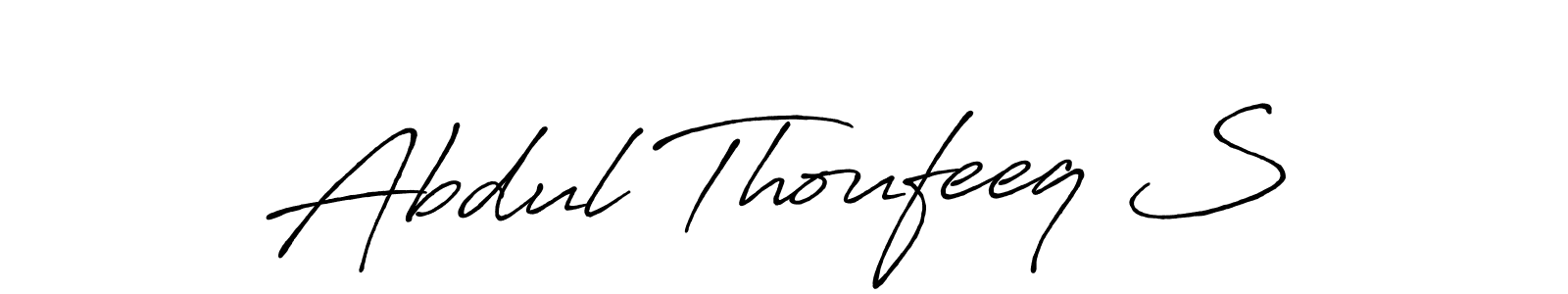 Create a beautiful signature design for name Abdul Thoufeeq S. With this signature (Antro_Vectra_Bolder) fonts, you can make a handwritten signature for free. Abdul Thoufeeq S signature style 7 images and pictures png