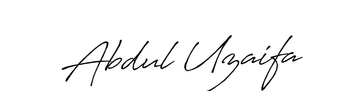 How to make Abdul Uzaifa name signature. Use Antro_Vectra_Bolder style for creating short signs online. This is the latest handwritten sign. Abdul Uzaifa signature style 7 images and pictures png
