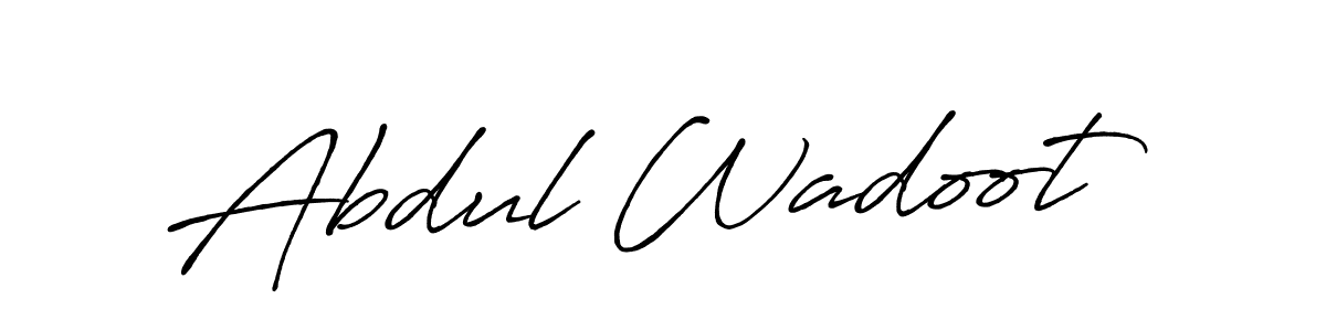 Create a beautiful signature design for name Abdul Wadoot. With this signature (Antro_Vectra_Bolder) fonts, you can make a handwritten signature for free. Abdul Wadoot signature style 7 images and pictures png