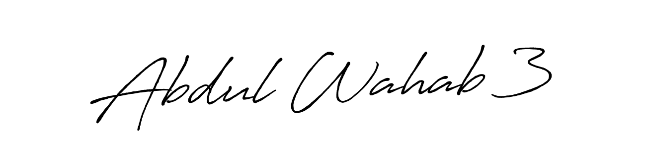 The best way (Antro_Vectra_Bolder) to make a short signature is to pick only two or three words in your name. The name Abdul Wahab 3 include a total of six letters. For converting this name. Abdul Wahab 3 signature style 7 images and pictures png