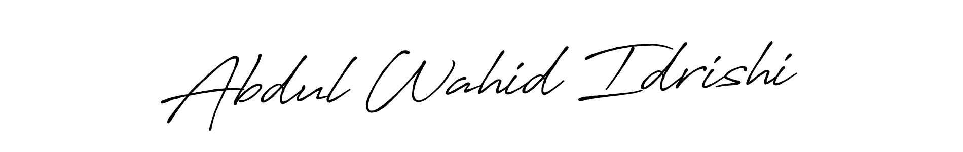 Make a beautiful signature design for name Abdul Wahid Idrishi. With this signature (Antro_Vectra_Bolder) style, you can create a handwritten signature for free. Abdul Wahid Idrishi signature style 7 images and pictures png