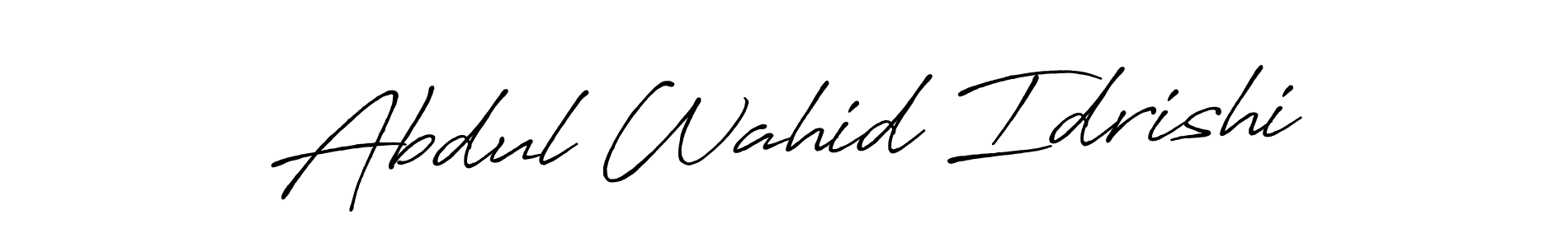 Make a beautiful signature design for name Abdul Wahid Idrishi. With this signature (Antro_Vectra_Bolder) style, you can create a handwritten signature for free. Abdul Wahid Idrishi signature style 7 images and pictures png