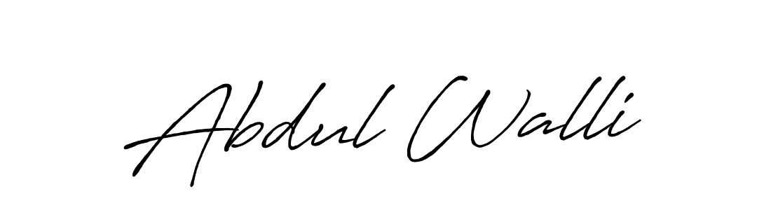 How to make Abdul Walli name signature. Use Antro_Vectra_Bolder style for creating short signs online. This is the latest handwritten sign. Abdul Walli signature style 7 images and pictures png