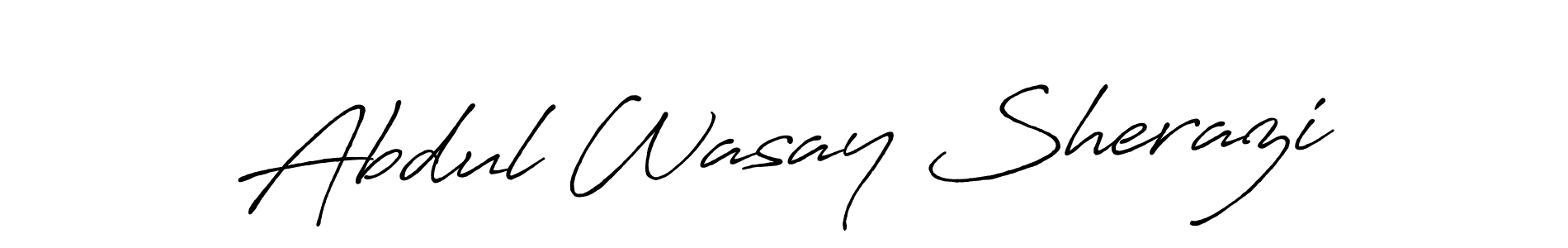 How to make Abdul Wasay Sherazi name signature. Use Antro_Vectra_Bolder style for creating short signs online. This is the latest handwritten sign. Abdul Wasay Sherazi signature style 7 images and pictures png