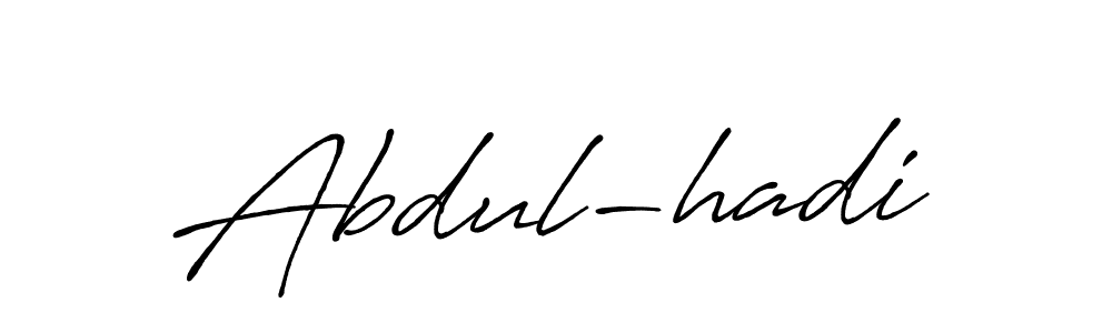 Create a beautiful signature design for name Abdul-hadi. With this signature (Antro_Vectra_Bolder) fonts, you can make a handwritten signature for free. Abdul-hadi signature style 7 images and pictures png