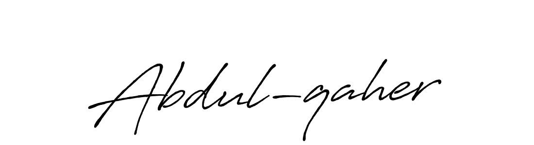 Make a beautiful signature design for name Abdul-qaher. With this signature (Antro_Vectra_Bolder) style, you can create a handwritten signature for free. Abdul-qaher signature style 7 images and pictures png