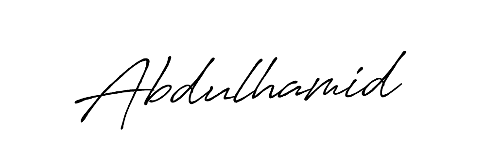 Make a beautiful signature design for name Abdulhamid. With this signature (Antro_Vectra_Bolder) style, you can create a handwritten signature for free. Abdulhamid signature style 7 images and pictures png