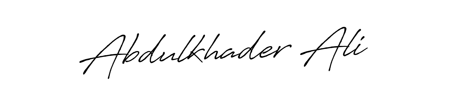 Make a beautiful signature design for name Abdulkhader Ali. With this signature (Antro_Vectra_Bolder) style, you can create a handwritten signature for free. Abdulkhader Ali signature style 7 images and pictures png