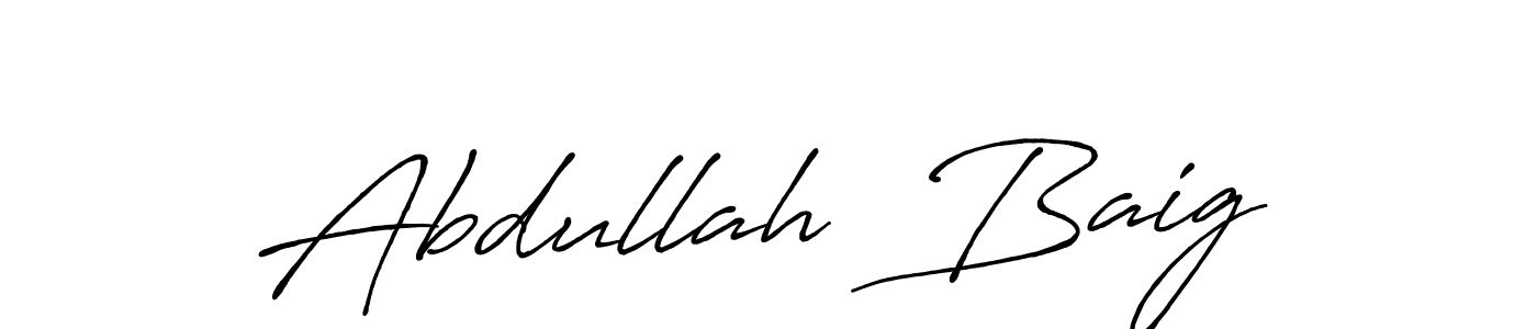 How to make Abdullah  Baig signature? Antro_Vectra_Bolder is a professional autograph style. Create handwritten signature for Abdullah  Baig name. Abdullah  Baig signature style 7 images and pictures png