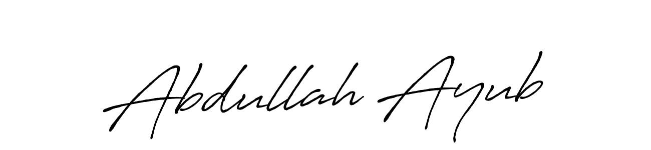 Make a beautiful signature design for name Abdullah Ayub. With this signature (Antro_Vectra_Bolder) style, you can create a handwritten signature for free. Abdullah Ayub signature style 7 images and pictures png