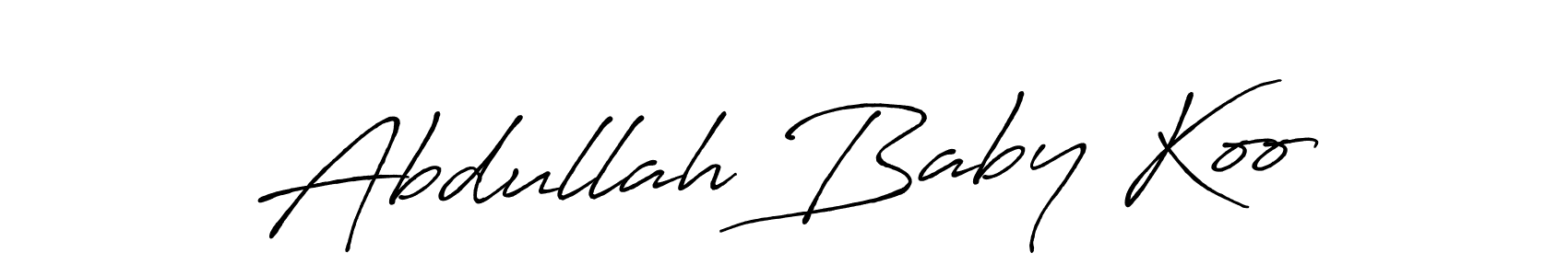 How to make Abdullah Baby Koo signature? Antro_Vectra_Bolder is a professional autograph style. Create handwritten signature for Abdullah Baby Koo name. Abdullah Baby Koo signature style 7 images and pictures png