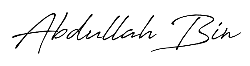Design your own signature with our free online signature maker. With this signature software, you can create a handwritten (Antro_Vectra_Bolder) signature for name Abdullah Bin. Abdullah Bin signature style 7 images and pictures png