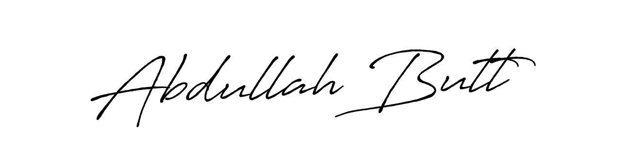 Use a signature maker to create a handwritten signature online. With this signature software, you can design (Antro_Vectra_Bolder) your own signature for name Abdullah Butt. Abdullah Butt signature style 7 images and pictures png
