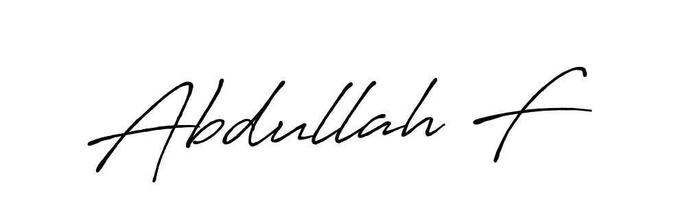 The best way (Antro_Vectra_Bolder) to make a short signature is to pick only two or three words in your name. The name Abdullah F include a total of six letters. For converting this name. Abdullah F signature style 7 images and pictures png