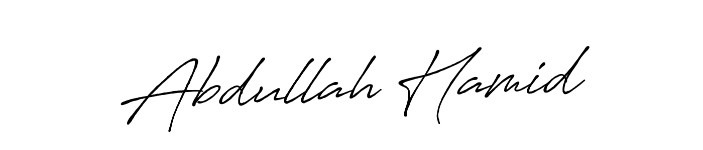 How to make Abdullah Hamid name signature. Use Antro_Vectra_Bolder style for creating short signs online. This is the latest handwritten sign. Abdullah Hamid signature style 7 images and pictures png