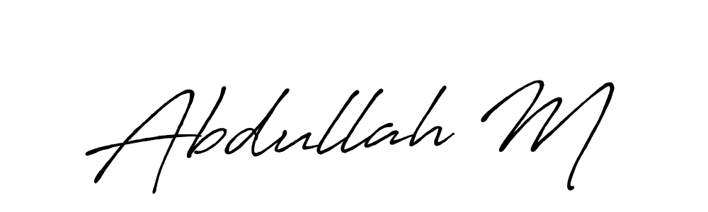 Use a signature maker to create a handwritten signature online. With this signature software, you can design (Antro_Vectra_Bolder) your own signature for name Abdullah M. Abdullah M signature style 7 images and pictures png