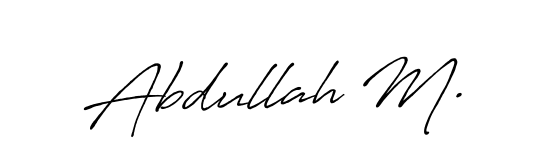 How to make Abdullah M. signature? Antro_Vectra_Bolder is a professional autograph style. Create handwritten signature for Abdullah M. name. Abdullah M. signature style 7 images and pictures png