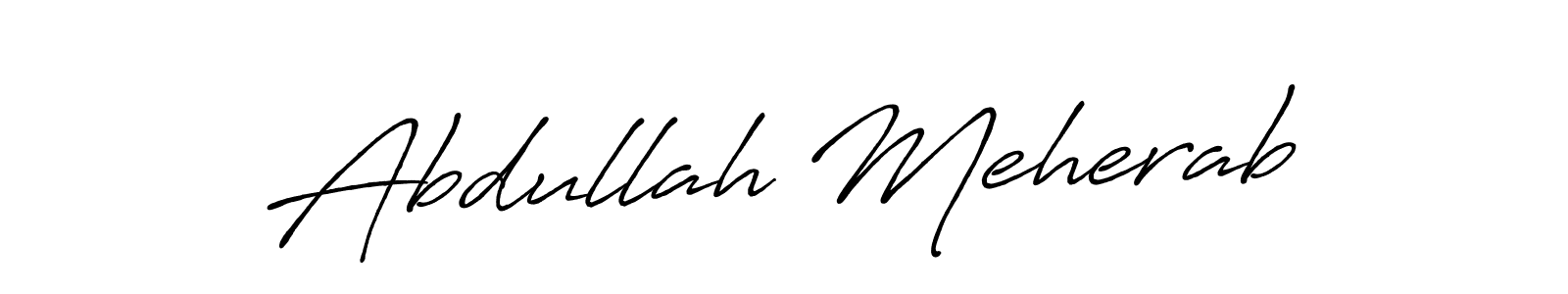 Antro_Vectra_Bolder is a professional signature style that is perfect for those who want to add a touch of class to their signature. It is also a great choice for those who want to make their signature more unique. Get Abdullah Meherab name to fancy signature for free. Abdullah Meherab signature style 7 images and pictures png