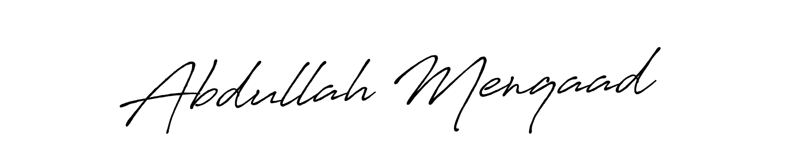 Also You can easily find your signature by using the search form. We will create Abdullah Menqaad name handwritten signature images for you free of cost using Antro_Vectra_Bolder sign style. Abdullah Menqaad signature style 7 images and pictures png