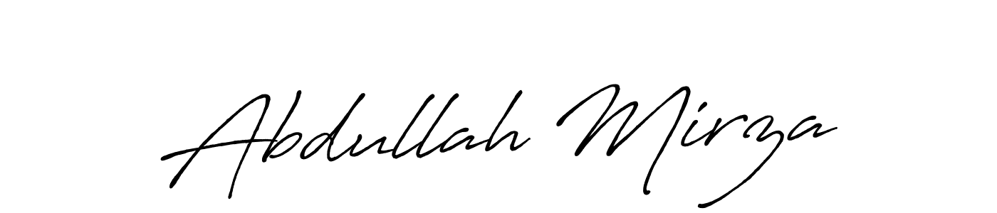 Design your own signature with our free online signature maker. With this signature software, you can create a handwritten (Antro_Vectra_Bolder) signature for name Abdullah Mirza. Abdullah Mirza signature style 7 images and pictures png