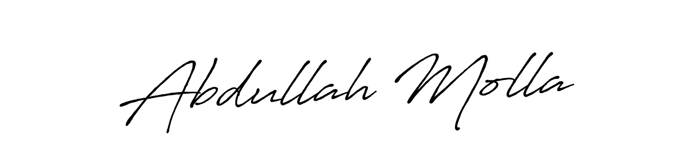 How to make Abdullah Molla name signature. Use Antro_Vectra_Bolder style for creating short signs online. This is the latest handwritten sign. Abdullah Molla signature style 7 images and pictures png