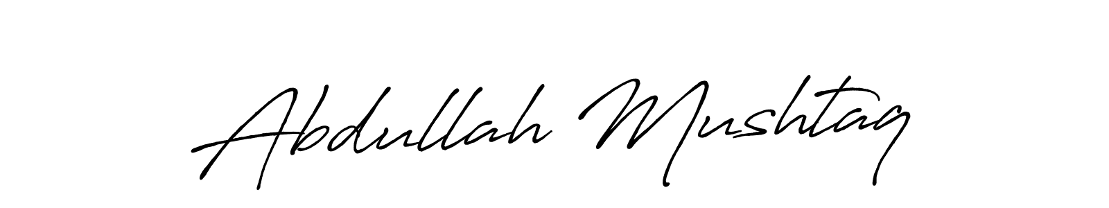How to make Abdullah Mushtaq name signature. Use Antro_Vectra_Bolder style for creating short signs online. This is the latest handwritten sign. Abdullah Mushtaq signature style 7 images and pictures png