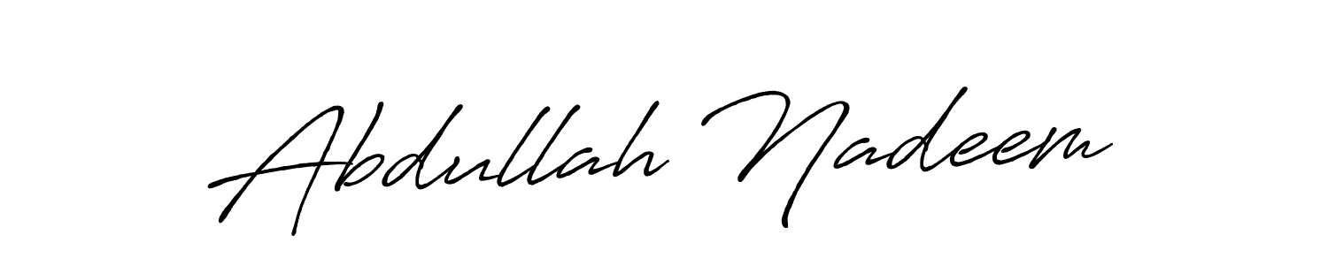 Make a beautiful signature design for name Abdullah Nadeem. With this signature (Antro_Vectra_Bolder) style, you can create a handwritten signature for free. Abdullah Nadeem signature style 7 images and pictures png