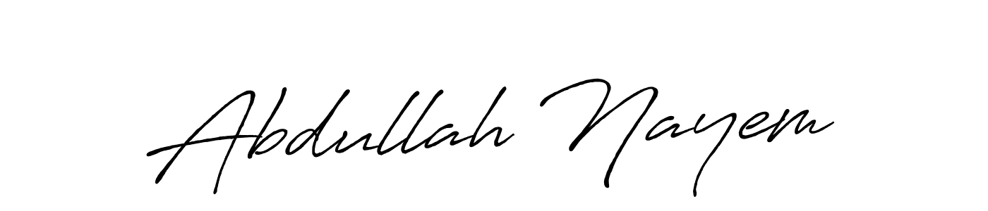 How to make Abdullah Nayem name signature. Use Antro_Vectra_Bolder style for creating short signs online. This is the latest handwritten sign. Abdullah Nayem signature style 7 images and pictures png