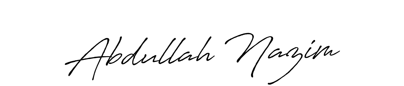 The best way (Antro_Vectra_Bolder) to make a short signature is to pick only two or three words in your name. The name Abdullah Nazim include a total of six letters. For converting this name. Abdullah Nazim signature style 7 images and pictures png