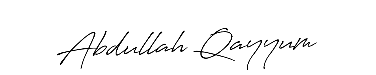 Create a beautiful signature design for name Abdullah Qayyum. With this signature (Antro_Vectra_Bolder) fonts, you can make a handwritten signature for free. Abdullah Qayyum signature style 7 images and pictures png