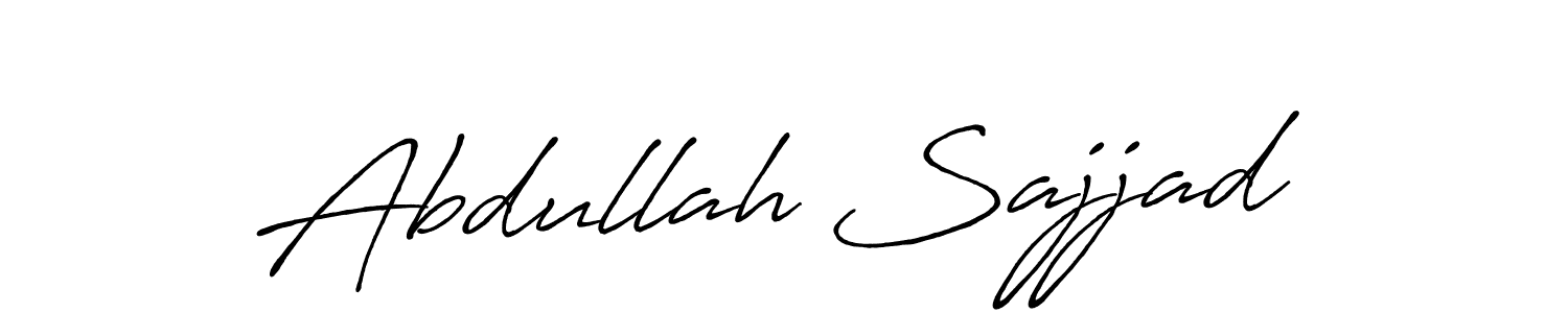 Create a beautiful signature design for name Abdullah Sajjad. With this signature (Antro_Vectra_Bolder) fonts, you can make a handwritten signature for free. Abdullah Sajjad signature style 7 images and pictures png