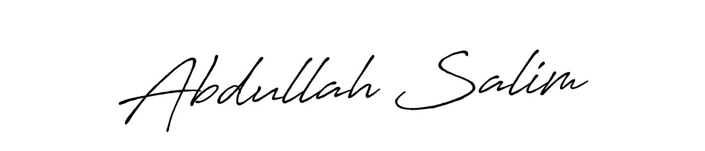 How to make Abdullah Salim name signature. Use Antro_Vectra_Bolder style for creating short signs online. This is the latest handwritten sign. Abdullah Salim signature style 7 images and pictures png
