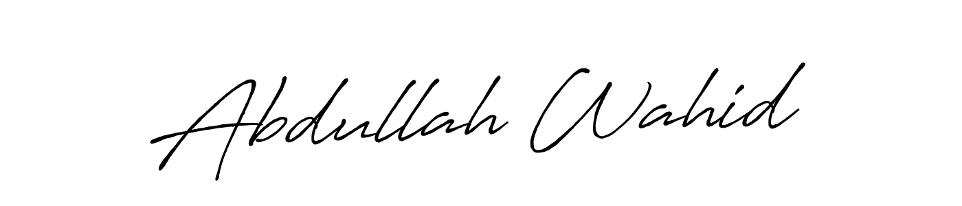 Use a signature maker to create a handwritten signature online. With this signature software, you can design (Antro_Vectra_Bolder) your own signature for name Abdullah Wahid. Abdullah Wahid signature style 7 images and pictures png