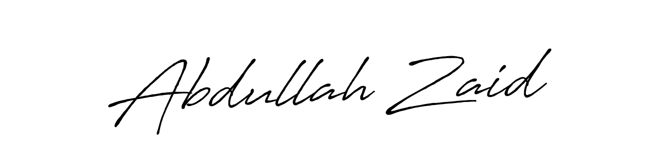 How to make Abdullah Zaid name signature. Use Antro_Vectra_Bolder style for creating short signs online. This is the latest handwritten sign. Abdullah Zaid signature style 7 images and pictures png