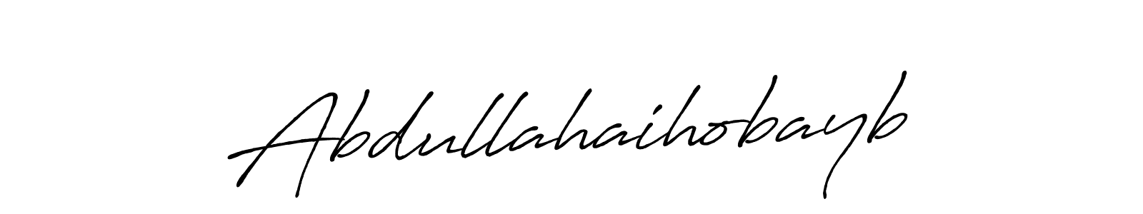 Antro_Vectra_Bolder is a professional signature style that is perfect for those who want to add a touch of class to their signature. It is also a great choice for those who want to make their signature more unique. Get Abdullahaihobayb name to fancy signature for free. Abdullahaihobayb signature style 7 images and pictures png