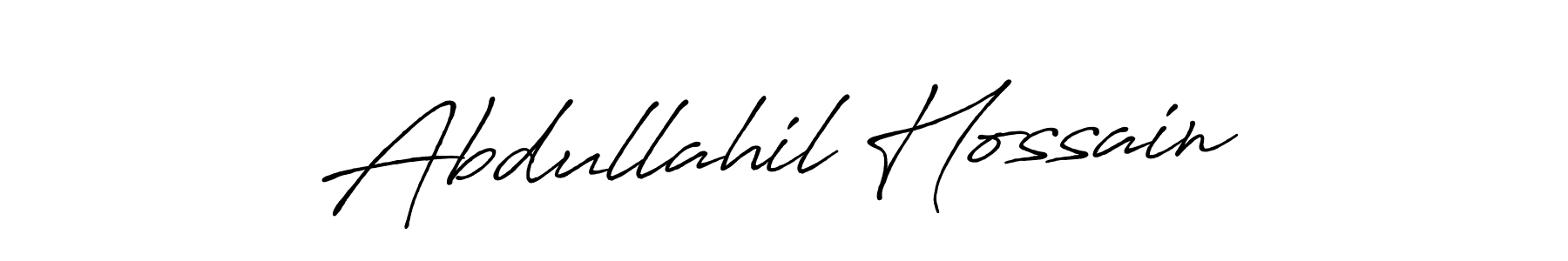 The best way (Antro_Vectra_Bolder) to make a short signature is to pick only two or three words in your name. The name Abdullahil Hossain include a total of six letters. For converting this name. Abdullahil Hossain signature style 7 images and pictures png