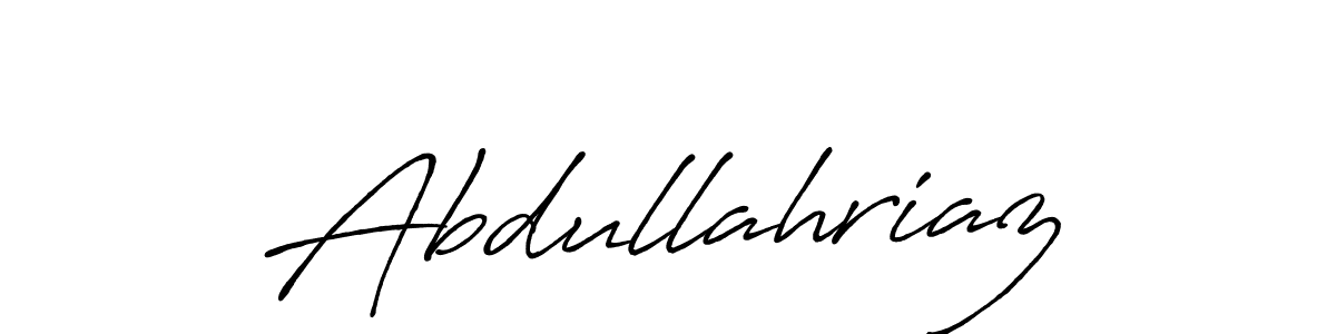 Make a beautiful signature design for name Abdullahriaz. With this signature (Antro_Vectra_Bolder) style, you can create a handwritten signature for free. Abdullahriaz signature style 7 images and pictures png