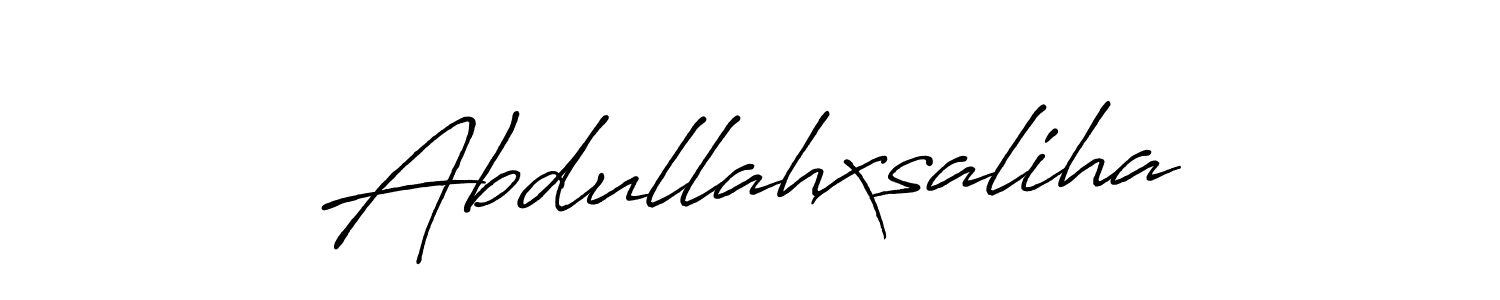 Use a signature maker to create a handwritten signature online. With this signature software, you can design (Antro_Vectra_Bolder) your own signature for name Abdullahxsaliha. Abdullahxsaliha signature style 7 images and pictures png
