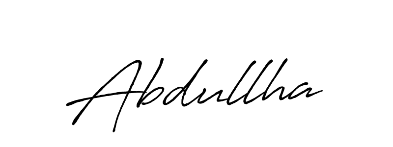 Make a beautiful signature design for name Abdullha. With this signature (Antro_Vectra_Bolder) style, you can create a handwritten signature for free. Abdullha signature style 7 images and pictures png