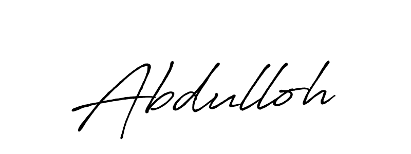 Design your own signature with our free online signature maker. With this signature software, you can create a handwritten (Antro_Vectra_Bolder) signature for name Abdulloh. Abdulloh signature style 7 images and pictures png