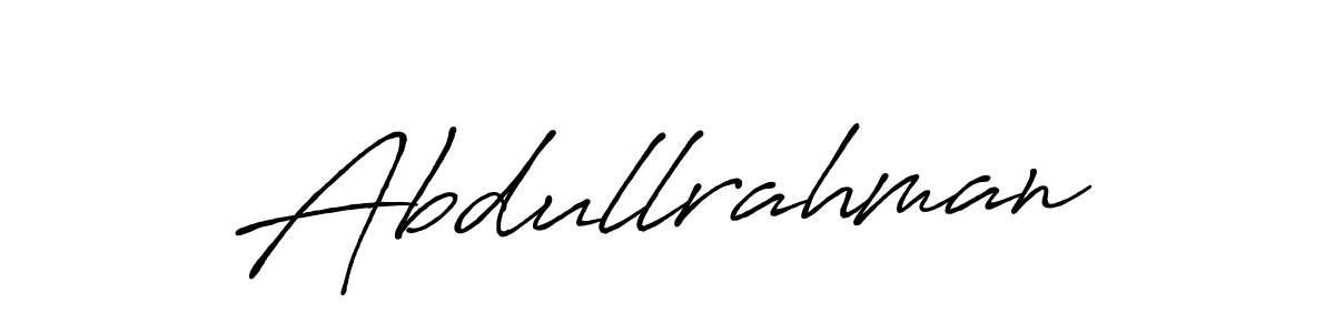 Use a signature maker to create a handwritten signature online. With this signature software, you can design (Antro_Vectra_Bolder) your own signature for name Abdullrahman. Abdullrahman signature style 7 images and pictures png