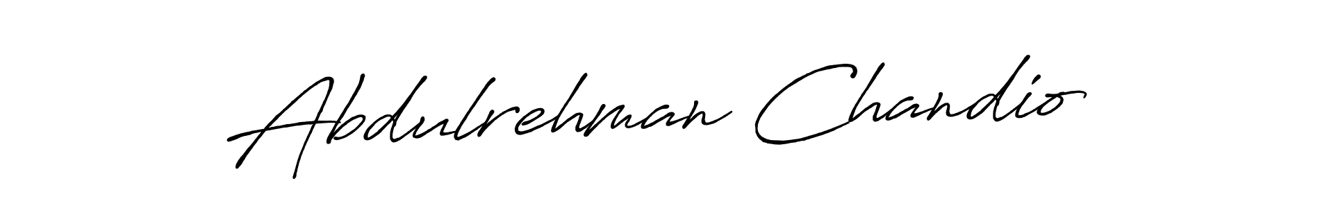 Create a beautiful signature design for name Abdulrehman Chandio. With this signature (Antro_Vectra_Bolder) fonts, you can make a handwritten signature for free. Abdulrehman Chandio signature style 7 images and pictures png