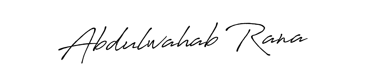 You can use this online signature creator to create a handwritten signature for the name Abdulwahab Rana. This is the best online autograph maker. Abdulwahab Rana signature style 7 images and pictures png