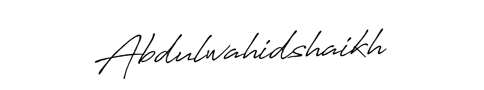 Make a beautiful signature design for name Abdulwahidshaikh. With this signature (Antro_Vectra_Bolder) style, you can create a handwritten signature for free. Abdulwahidshaikh signature style 7 images and pictures png